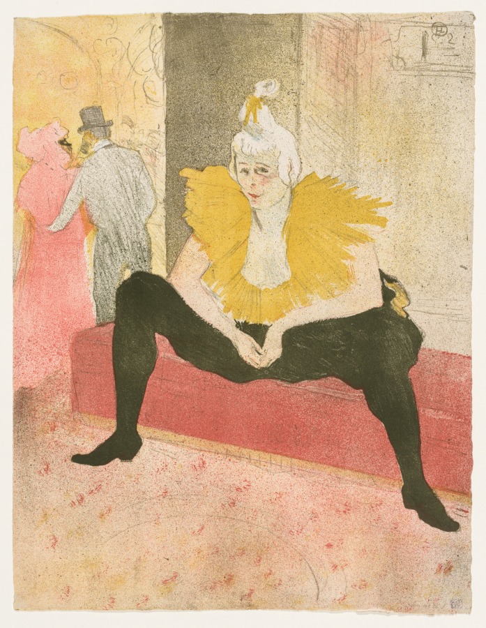 Elles: The Seated Clown, Mlle Cha-u-Ka-o
 by Henri de Toulouse-Lautrec