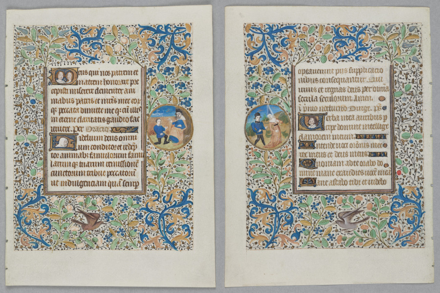 Leaf from a Book of Hours: Office of the Dead Opening Prayers (recto); Psalm 5 (verso) by Coëtivy Master