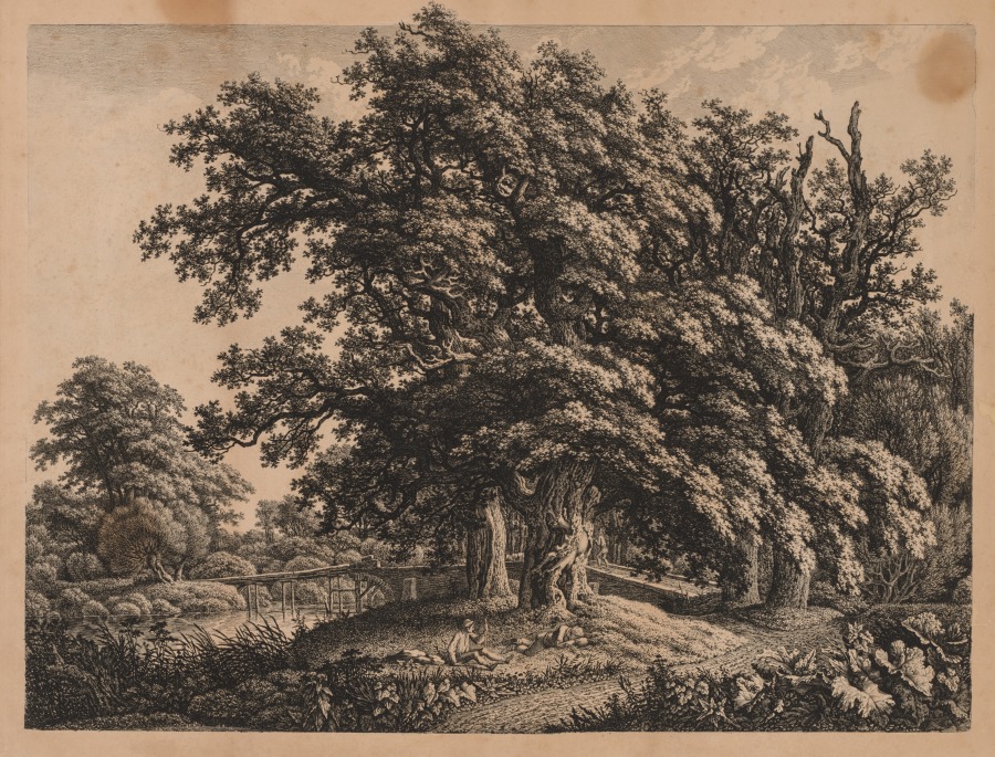 Landscape and Bridge with Three Figures by Carl Wilhelm I Kolbe