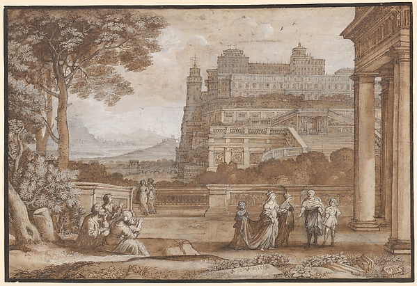 Queen Esther Approaching the Palace of Ahasuerus by Claude Lorrain (Claude Gellée)