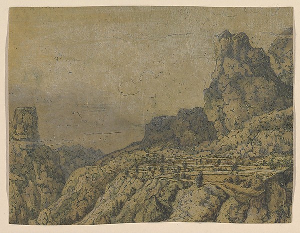 Mountain Valley with a Plateau by Hercules Segers