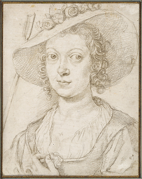 Portrait of a woman as a shepherdess by Crispijn de Passe the Younger