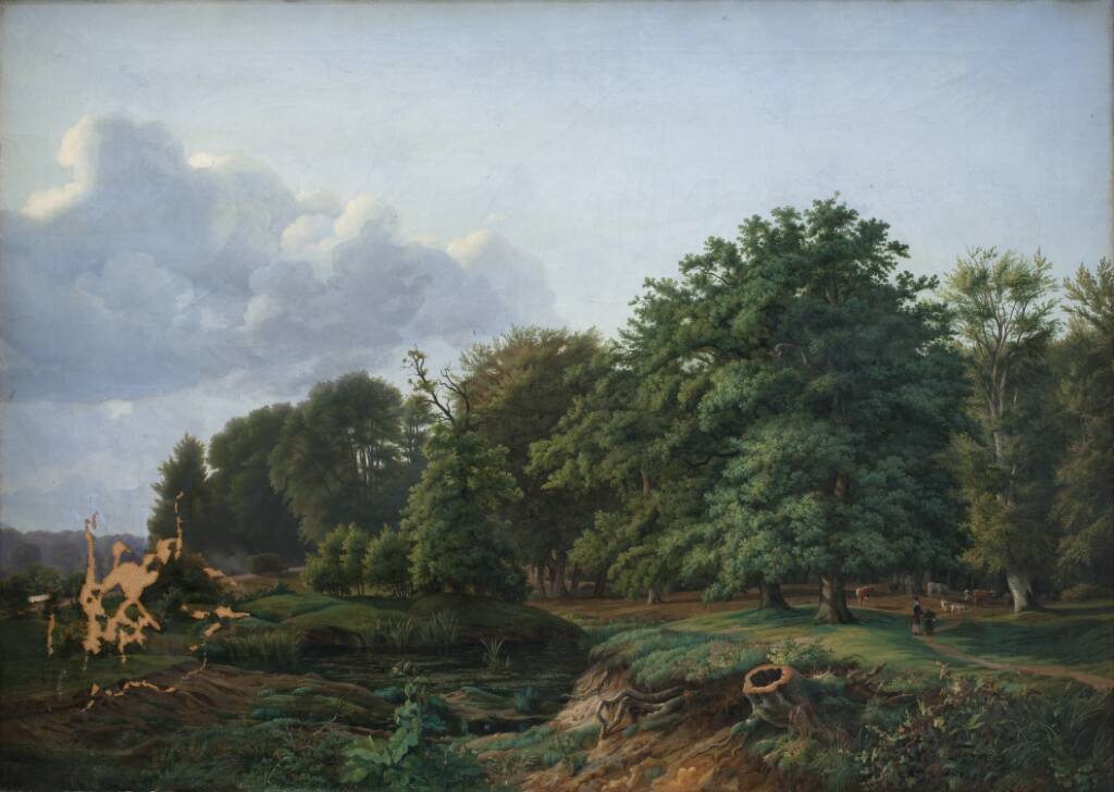 Skovparti ved Hellebæk. Eftermiddag by Hermann Carmiencke